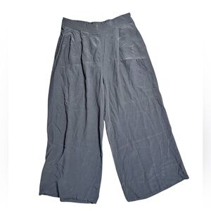 NWT Eileen Fisher Sandwashed Tencel Wide Leg Pull On Cropped Pant Gray XS